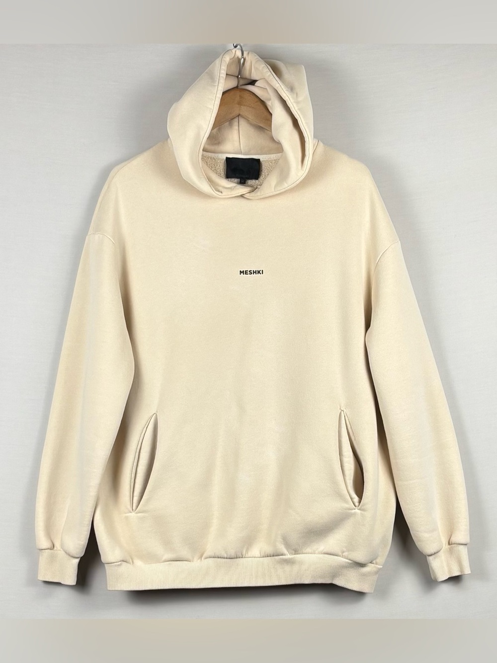 MESHKI For All Mankind Oversized Fleece Hoodie M Cream Sydney Coordinates